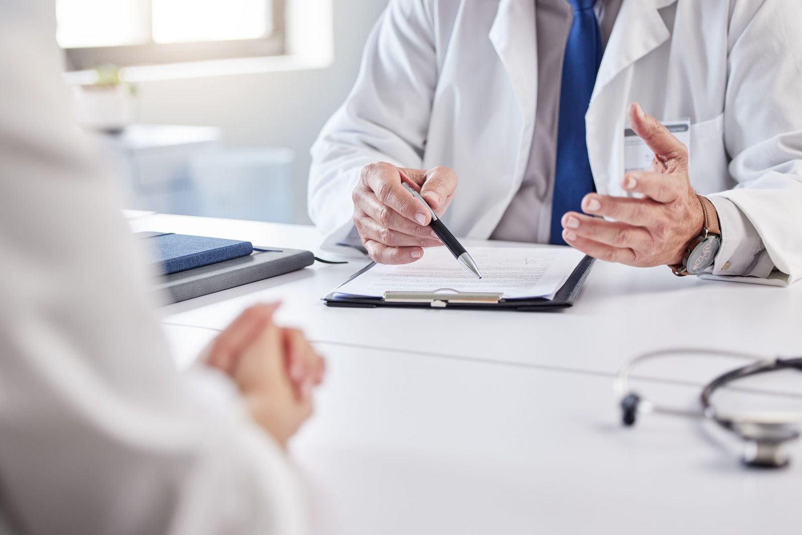 Physician reviewing a care plan with a patient